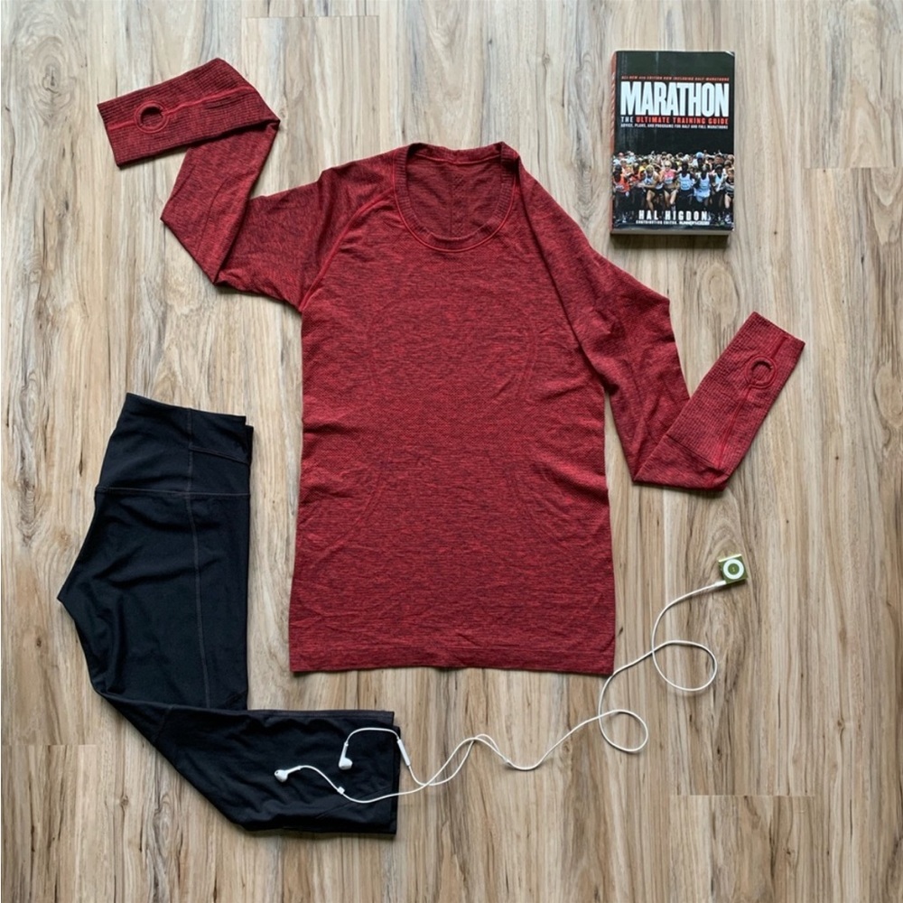 Lululemon Swiftly Tech Long Sleeve Red/Black Sz 8